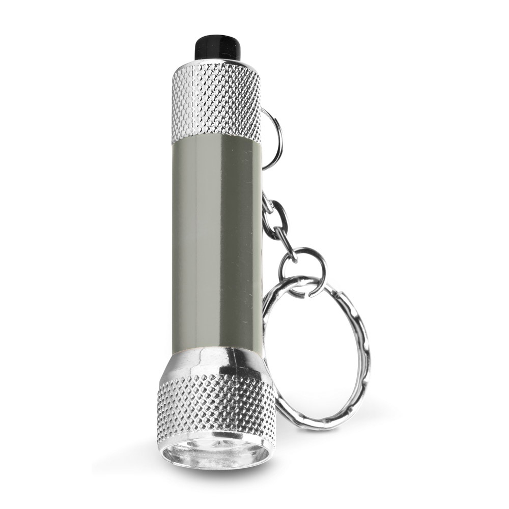 Porte-clé publicitaire avec lampe torche Gun métal